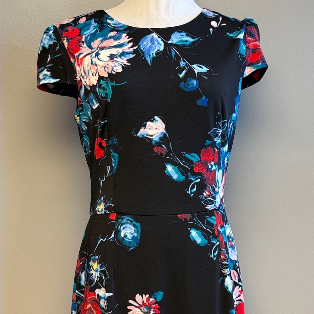 Betsey Johnson Floral Bodycon Dress | Women’s Size 12 | Black Multicolor - Picture 2 of 7